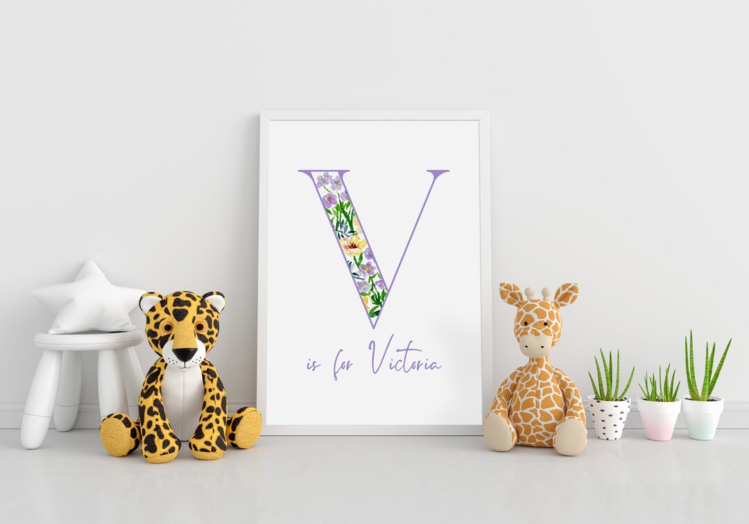 Personalized Nursery Name Art | Watercolor Print | Customized Wall Art ...