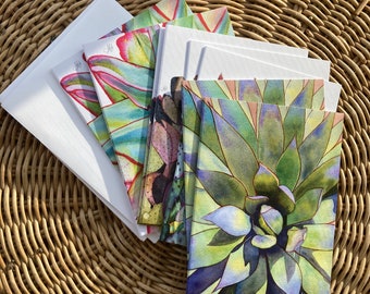 8ct Greeting Card Set - Cacti and Succulents | Watercolor cards | Blank cards