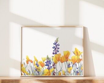 California Poppies Watercolor Print | Wall Art | Home Décor | Original Painting