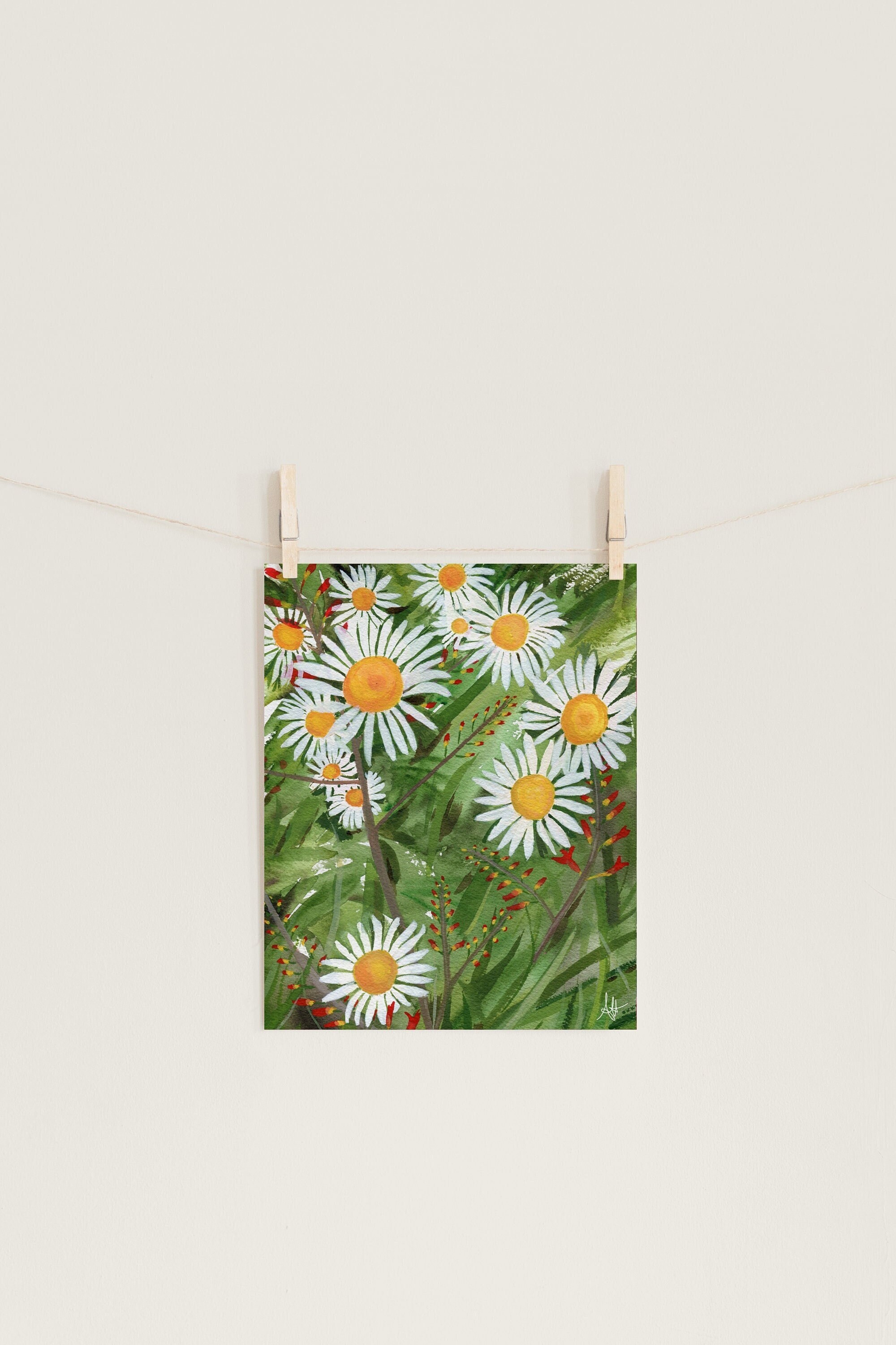 White Daisies Print | Wall Art | Home Décor | Original Painting