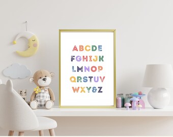 Alphabet oberen Buchstaben & Zahlen / / Kinder Zimmer Deco / / Wandkunst / / digitaler Download