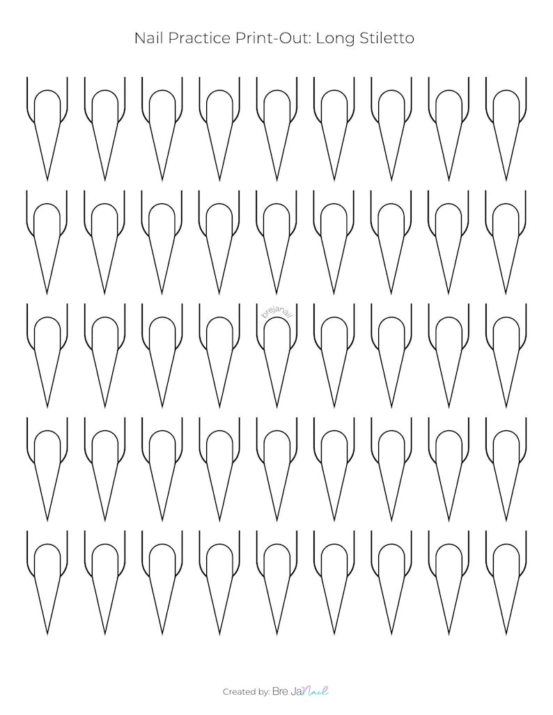 Nail Practice Print-outs (over 10 Lengths and Shapes!) - Etsy