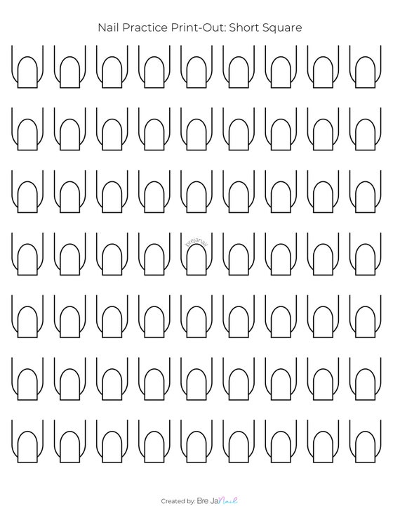 Nail practice print-outs (over 10 lengths and shapes!) - etsy