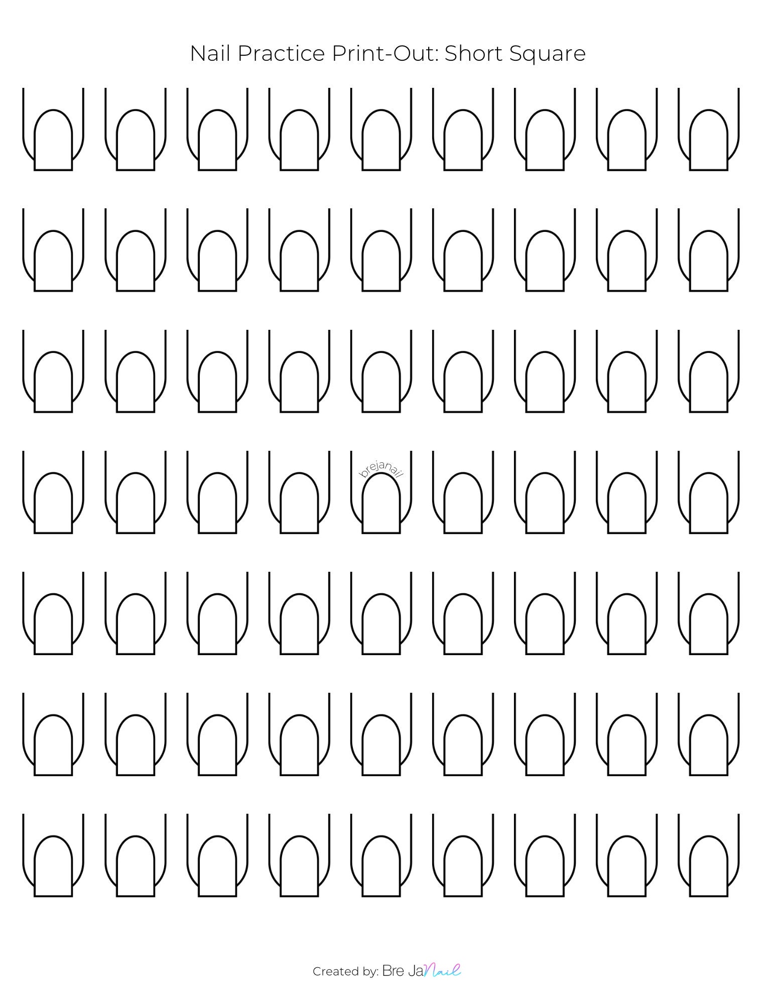 Nail Practice Print-outs over 10 Lengths and Shapes - Etsy
