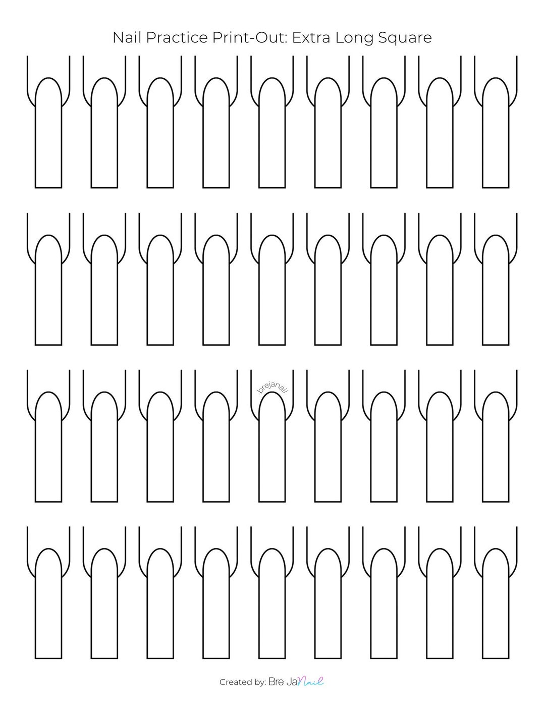 Nail Practice Print-outs (over 10 Lengths and Shapes!) - Etsy
