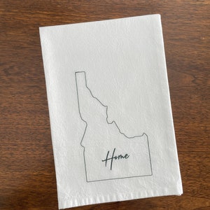 Embroidered Home State Flour-sack Dishtowel | Idaho Dishtowel