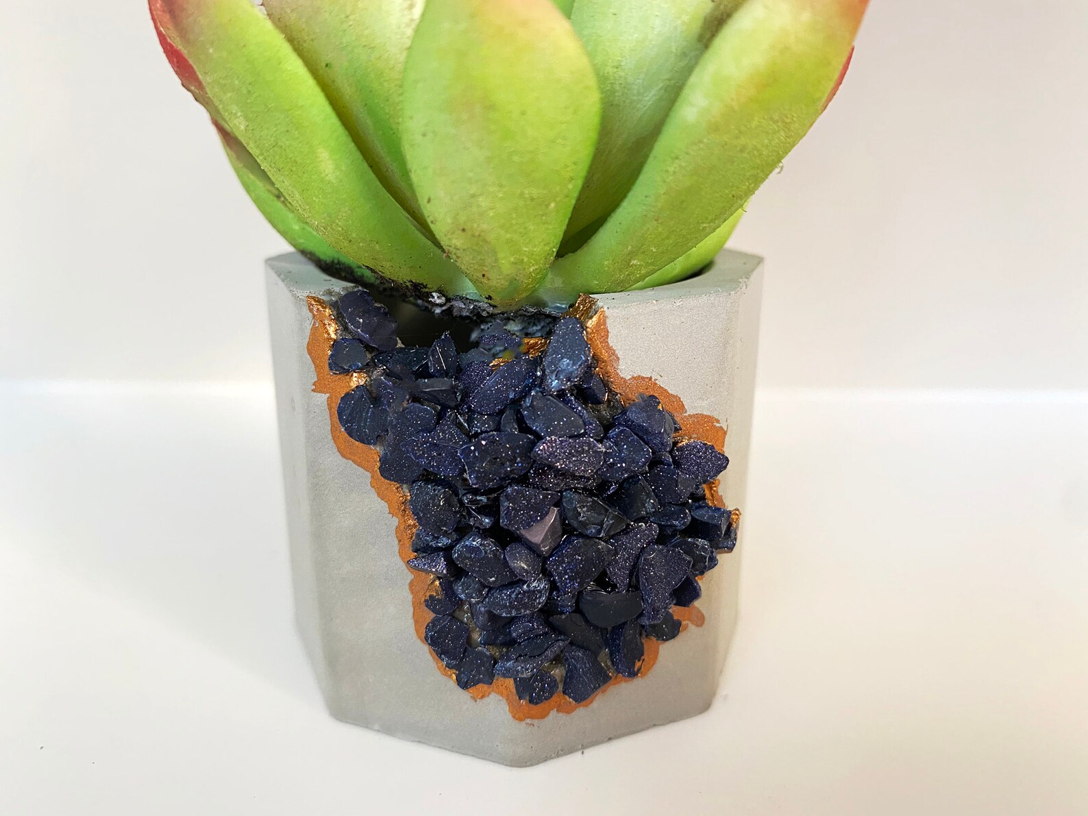 Geode Concrete Planter Stone Planter Succulent Holder Etsy