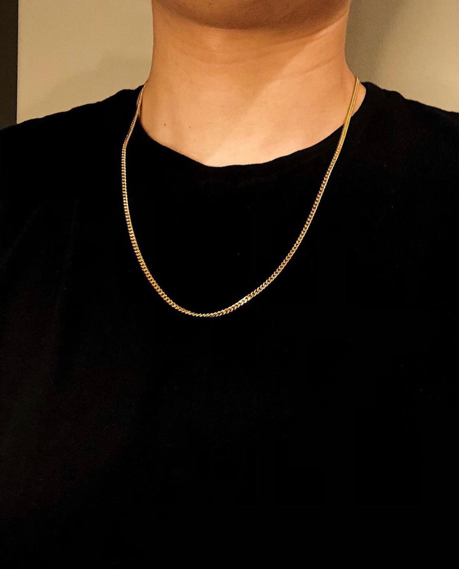 Handmade Drip Chain Necklace Customizable Length 24K Shiny Etsy