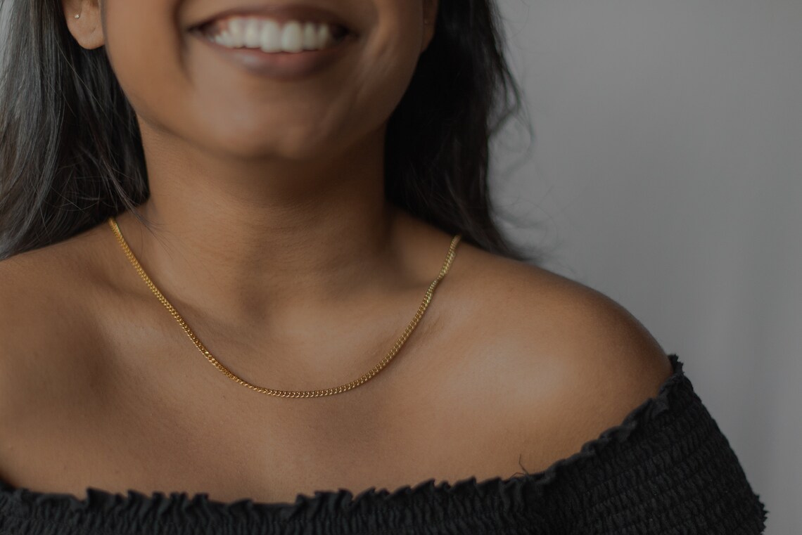 Handmade Drip Chain Necklace Customizable Length 24K Shiny Etsy