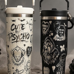Horror Movie Tumbler – Scary Movie Gift, Halloween, Horror Lover Gift, Spooky Cup