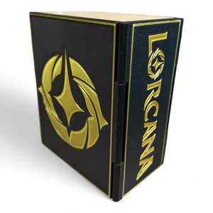 LORCANA Lore Book Deck Box for Cards and Tokens - RPG and Board Game Accessory - Unique Game Night Organizer Custom 3D-Printed