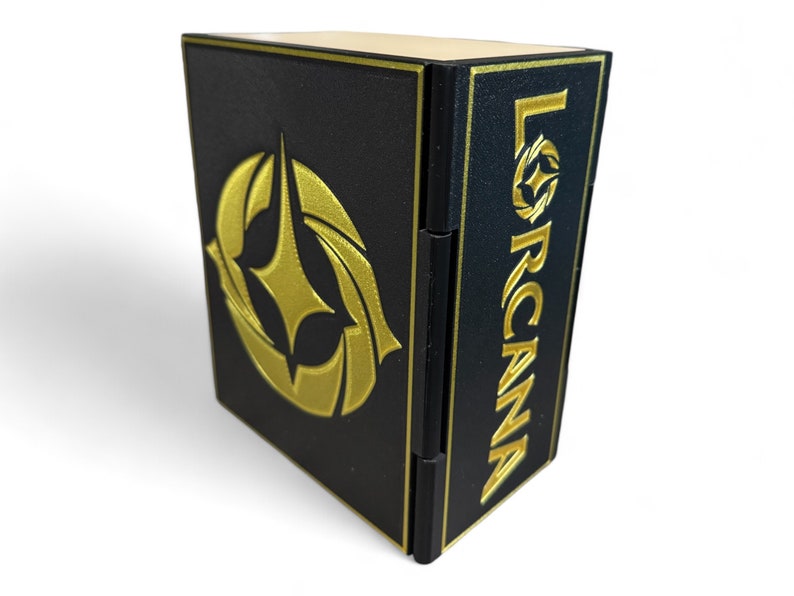 LORCANA Lore Book Deck Box for Cards and Tokens - RPG and Board Game Accessory - Unique Game Night Organizer Custom 3D-Printed