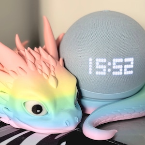 Dragon Alexa Echo Dot 5th Generation Holder 3D Printed PLA Stand Fans Of Dragons, Fantasy and Creative Home Decor