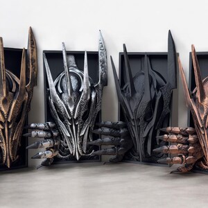 Sauron Book Nook: Hand-Painted Lord of the Rings Bookend, Dark Fantasy Decor image 3