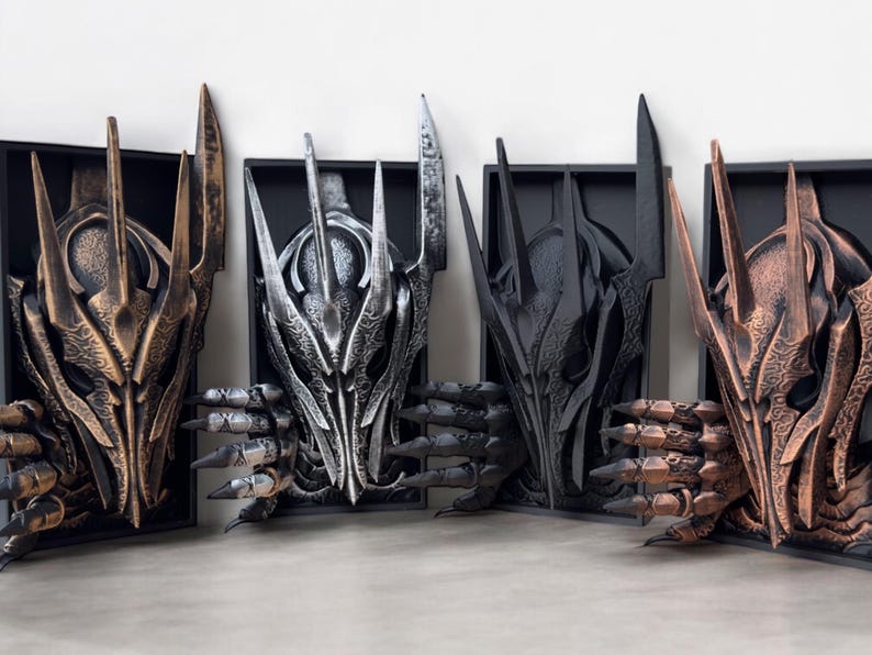 Sauron Book Nook: Hand-Painted Lord of the Rings Bookend, Dark Fantasy Decor image 3