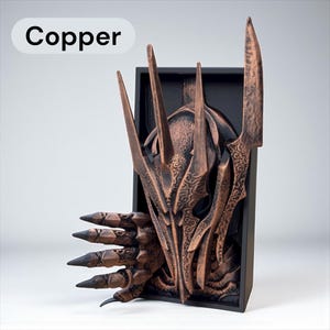 Sauron Book Nook: Hand-Painted Lord of the Rings Bookend, Dark Fantasy Decor Copper