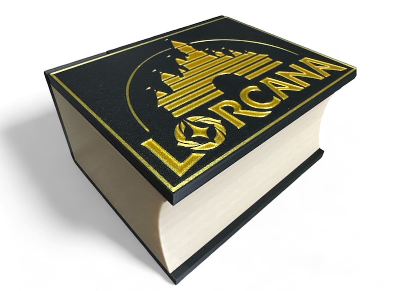 LORCANA Lore Book Deck Box for Cards and Tokens - RPG and Board Game Accessory - Unique Game Night Organizer Custom 3D-Printed