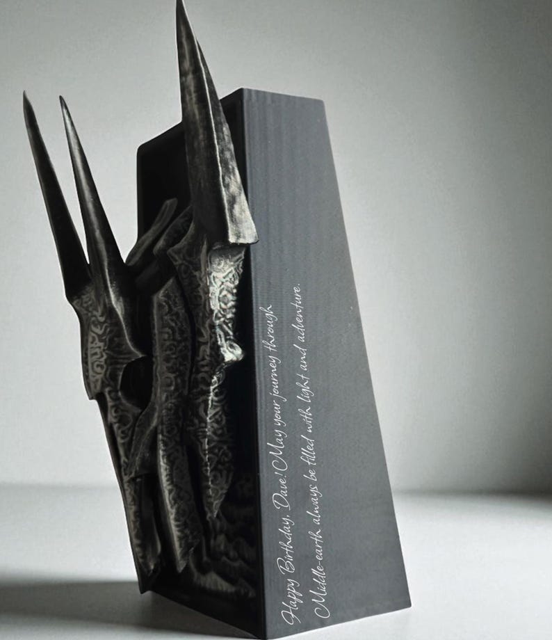 Sauron Book Nook: Hand-Painted Lord of the Rings Bookend, Dark Fantasy Decor image 2