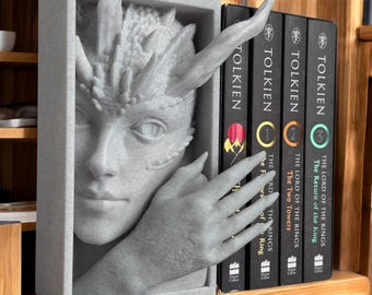 3D Printed Dragon Woman Book Nook: Fantasy Bookshelf Insert