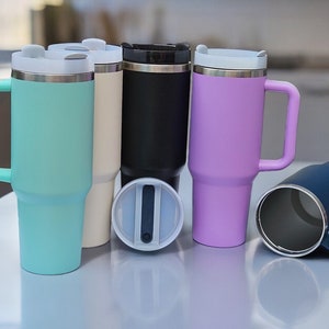 Personalised Name Mug Coffee Mug Engraved Double Wall Insulated Cup Travel Bottle  Hot Cold Mug With Straw for Her Him