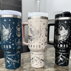 Velaris Starlight 40oz engraved cup with handle perfect gift for ACOTAR fan City Of Starlight Tumbler Fantasy Book Lover Gift
