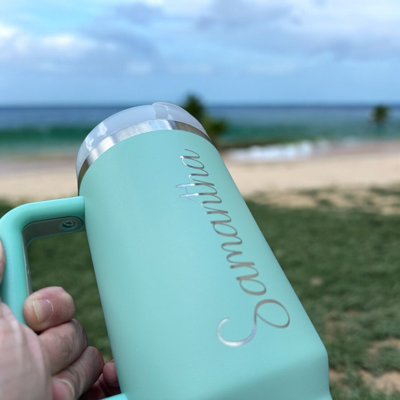 Personalised Name Mug Coffee Mug Engraved Double Wall Insulated Cup Travel Bottle  Hot Cold Mug With Straw for Her Him