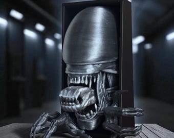 Xenomorph Book Nook: Alien Sci-Fi Diorama, 3D Printed Gothic Decor