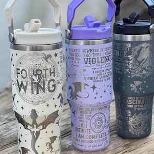Fourth Wing Engraved Tumbler: Dragon BookTok Gift - 30oz image 2