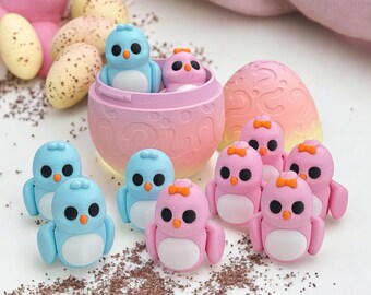 3D Printed Easter Egg Set: Pastel Bird Figurines, Spring Decor