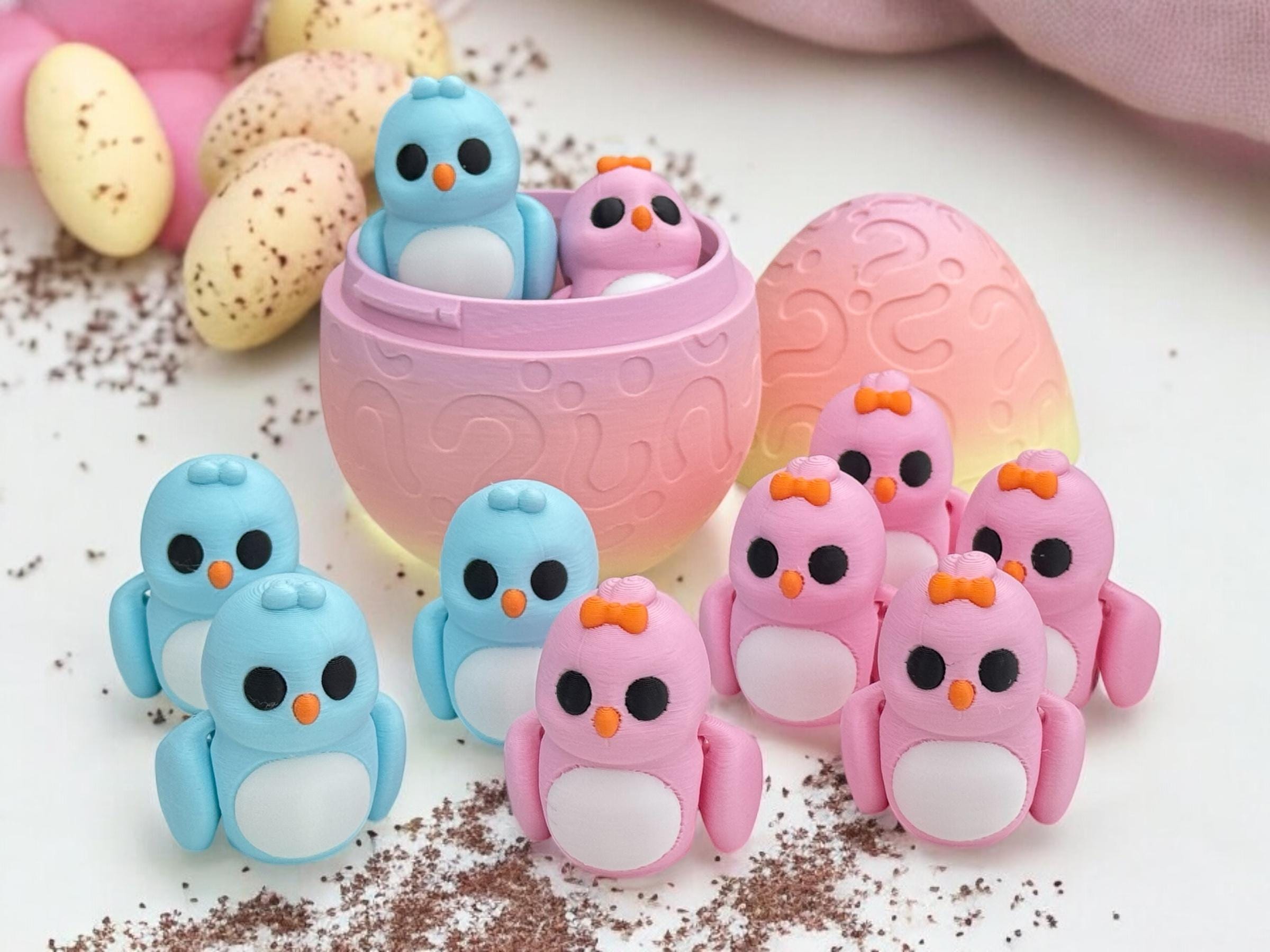 3D Printed Easter Egg Set: Pastel Bird Figurines, Spring Decor - Etsy