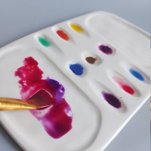 Ceramic palette, Ceramic Artists Palette, Watercolor palette, Ceramic watercolour palette, paint palette