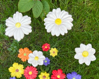 White Flowers, Handmade ceramic flowers, housewarming, garden decor, artificial flower, ceramic daisy, ceramic sunflower, christmas gift