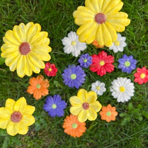 Yellow Flowers, Handmade ceramic flowers, housewarming, garden decor, artificial flower, ceramic daisy, ceramic sunflower, christmas gift