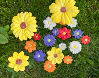 Yellow Flowers, Handmade ceramic flowers, housewarming, garden decor, artificial flower, ceramic daisy, ceramic sunflower, christmas gift