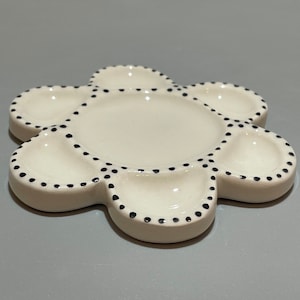 Paleta de cerámica portátil con diseño de flores, paleta de cerámica hecha a mano para artistas, paleta de acuarela, paleta de acuarela de cerámica, paleta de pintura