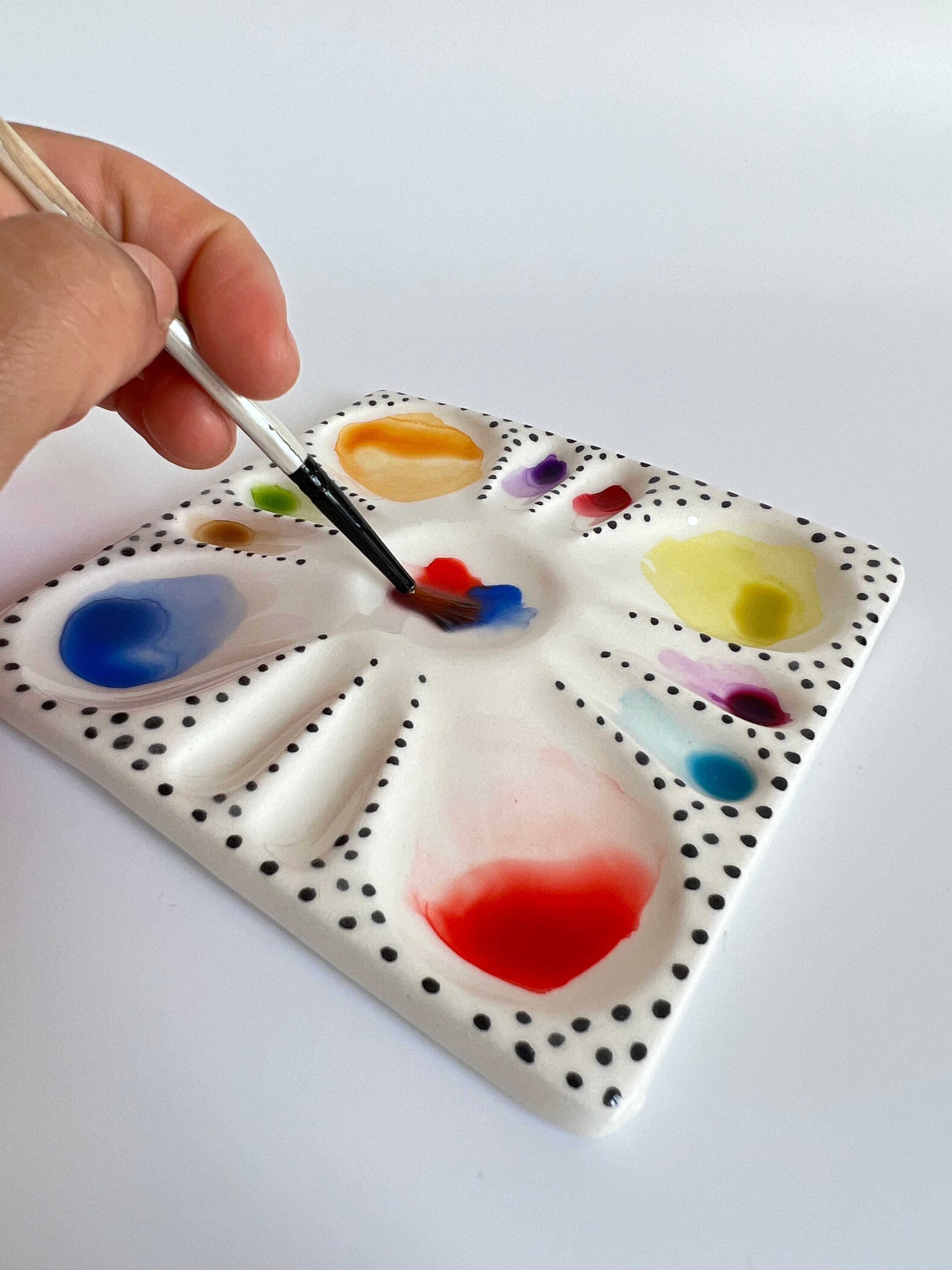 Ceramic Palette Handmade Ceramic Paint Palette Water Color Etsy