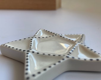 Paleta ceramiczna Star, kieszonkowa paleta ceramiczna dla artystów, ręcznie robiona paleta akwarelowa, ceramiczna paleta akwarelowa, paleta do farb