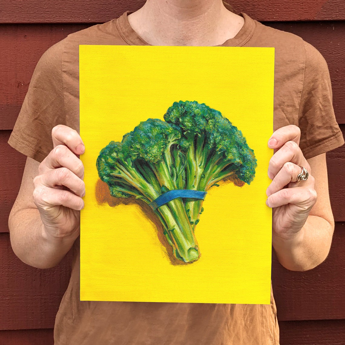 Broccoli Original Acrylic Painting 9x12 Etsy