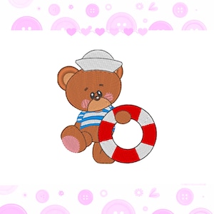 Embroidery Design Sailor Bear - cod1 - 4x4 Hoop