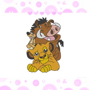 Stickmuster König der Löwen inspiriert - 3 Größen