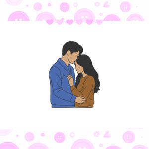 Embroidery Design K-Drama Couple - 3 sizes