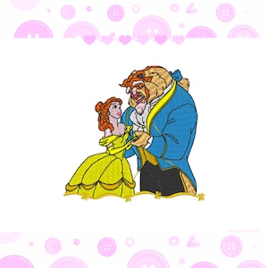 Embroidery Design Beauty and Beast Princess Inspired