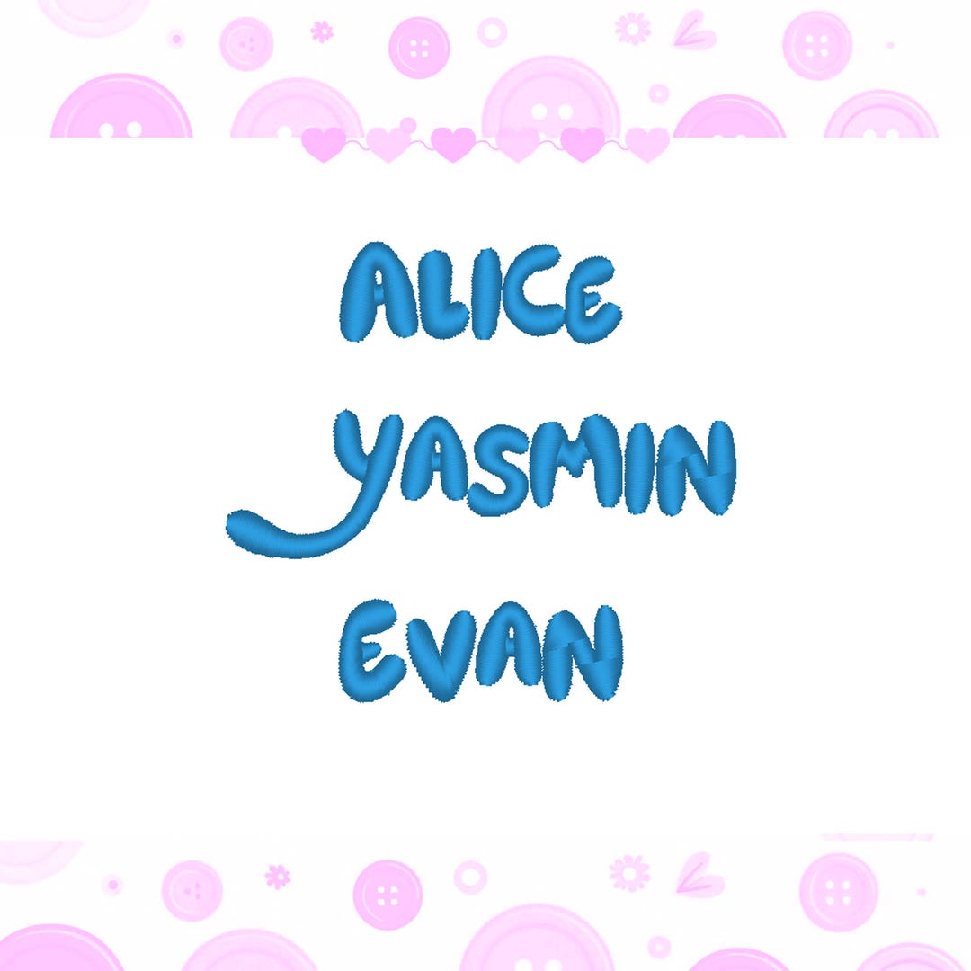 Embroidery Design Custom Name Blue Font - 4x4 Hoop - Etsy