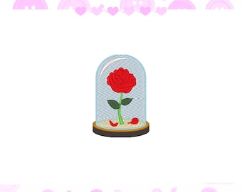 Embroidery Design Enchanted Rose Beauty and Beast Inspired