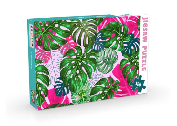 Jigsaw Puzzle 500 Pieces, Monstera Puzzle, Illustrated puzzle for kids &  adults