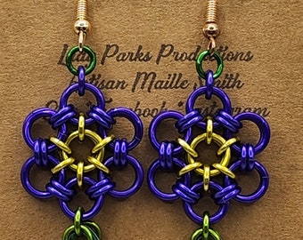 Floral Chain Maille Earrings