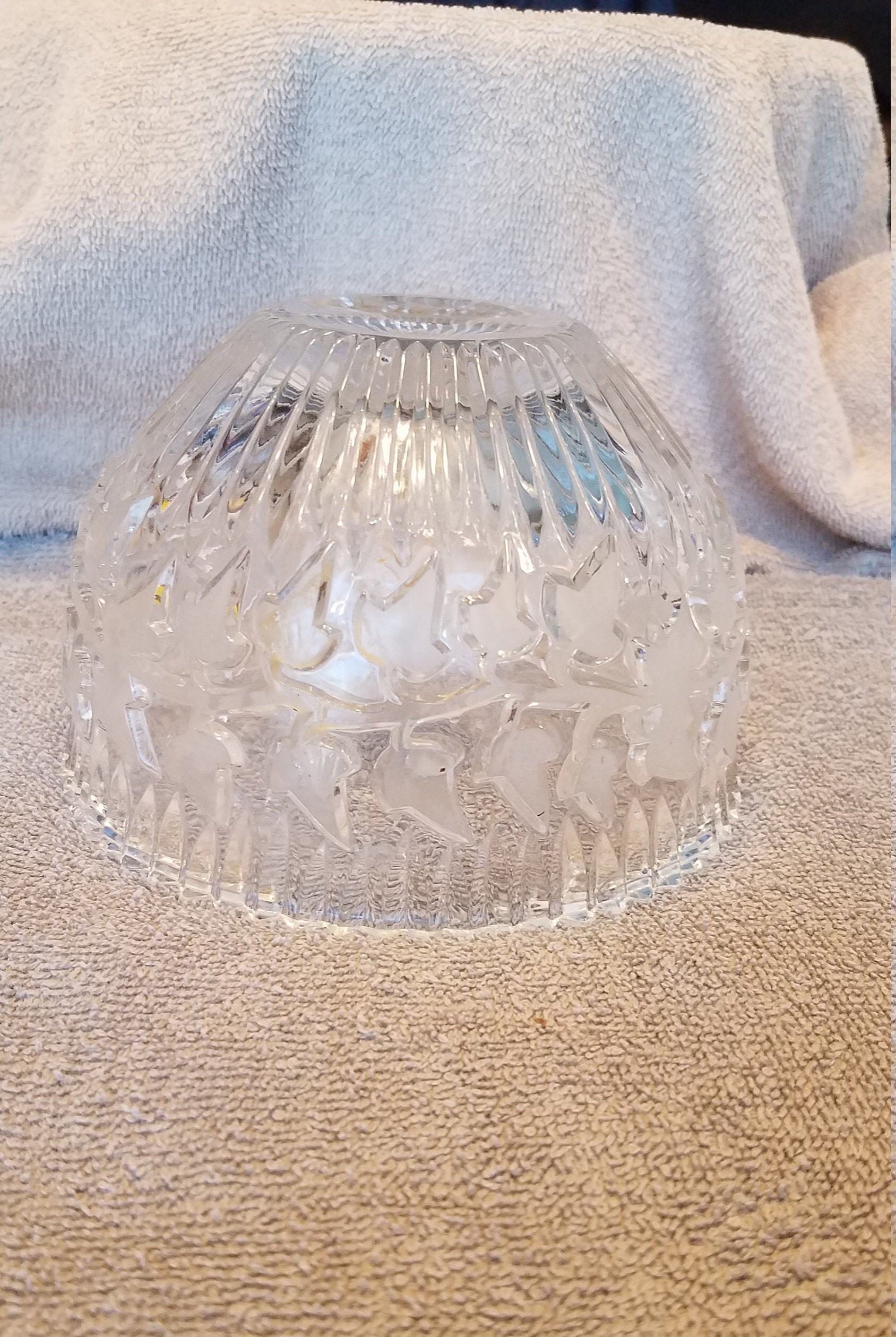 Vintage crystal ivy glass bowl Etsy