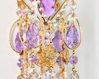 Lavender and Lilac Crystal Suncatcher