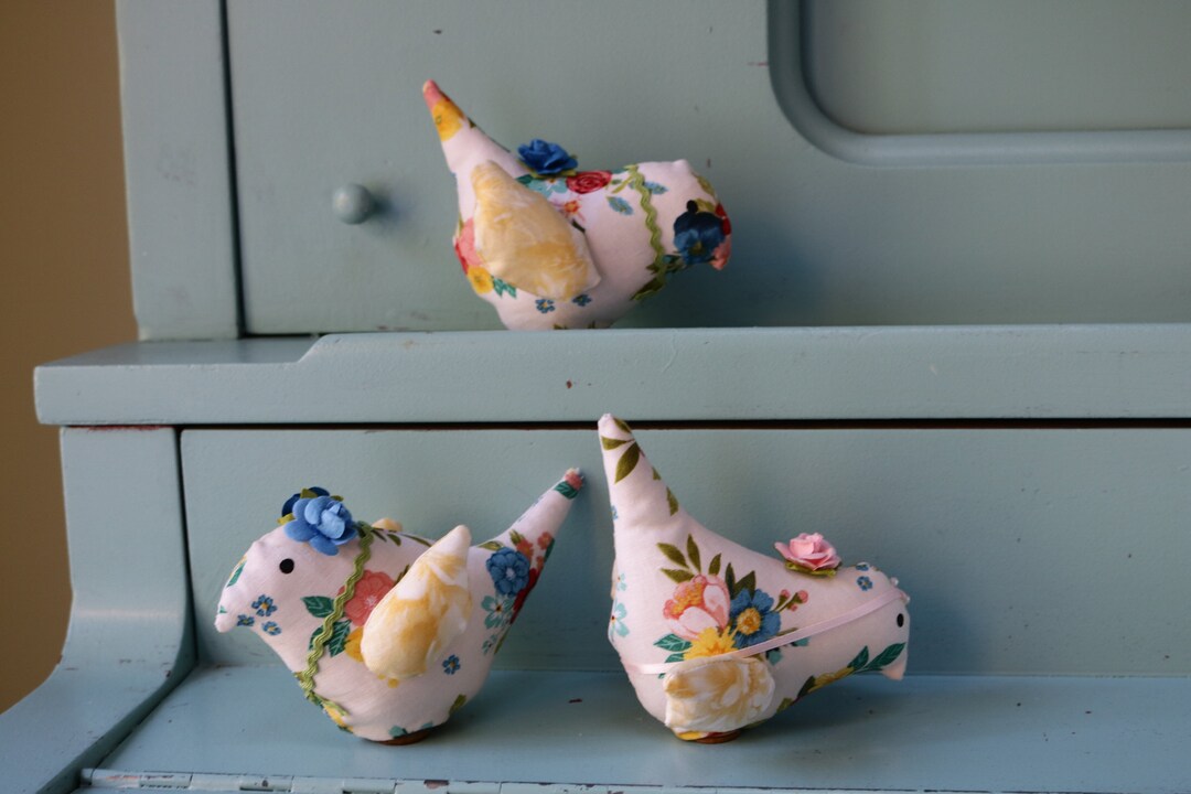 Fabric Birds Shabby Chic Birds Shabby Chic Decor Farmhouse Decor French
