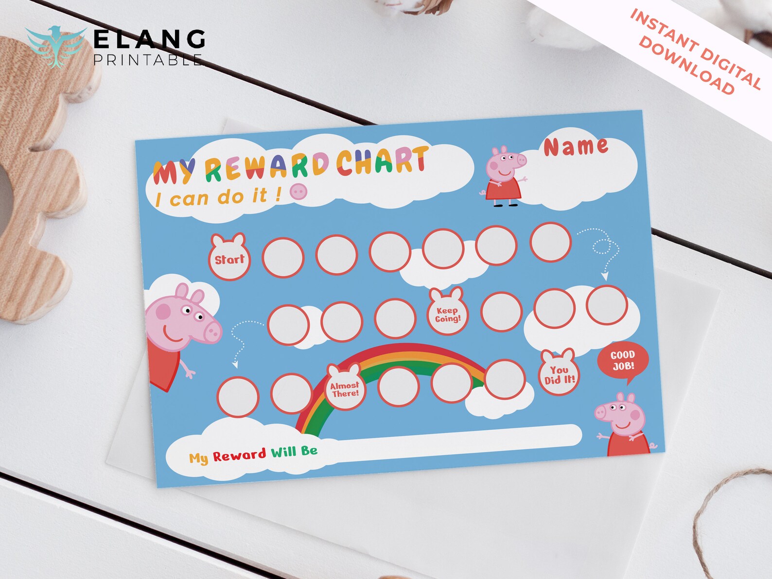 Printable Peppa Pig Reward Chart Instant Download Reward | Etsy